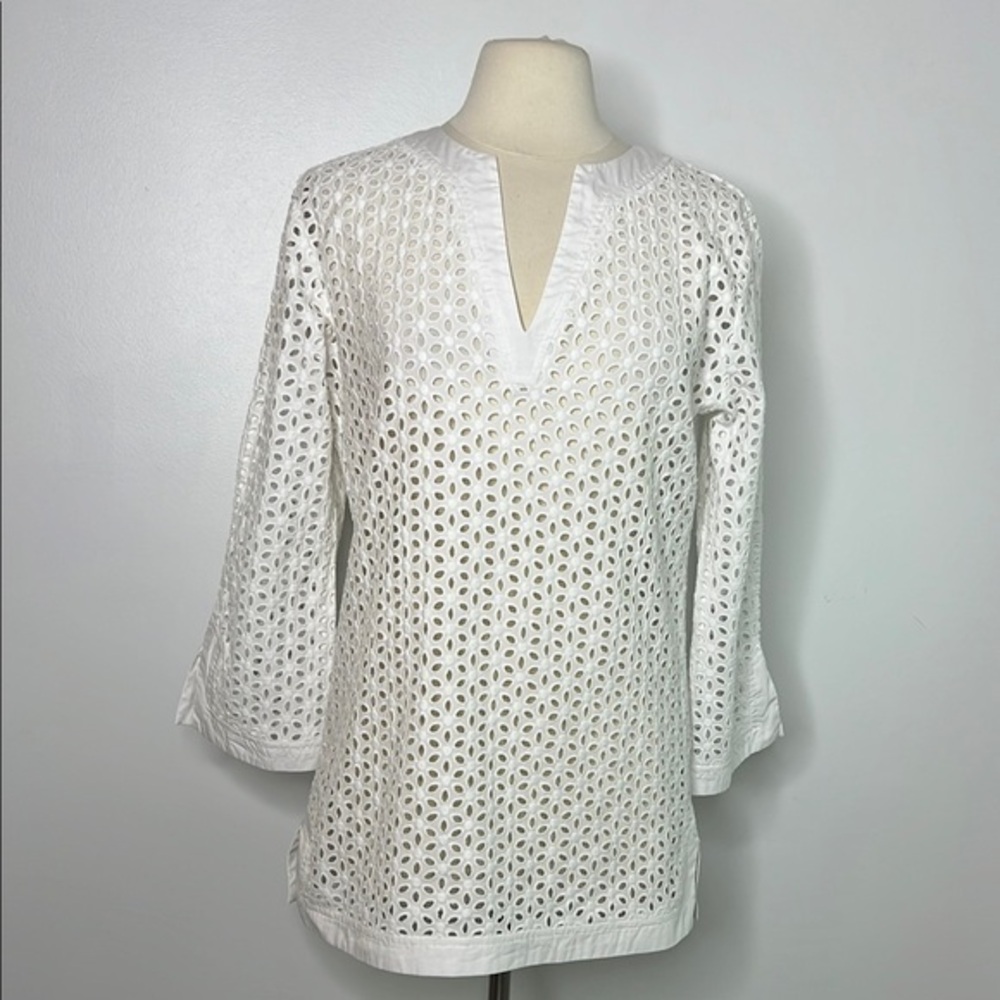 Stevie Mac white eyelet tunic top size 8
